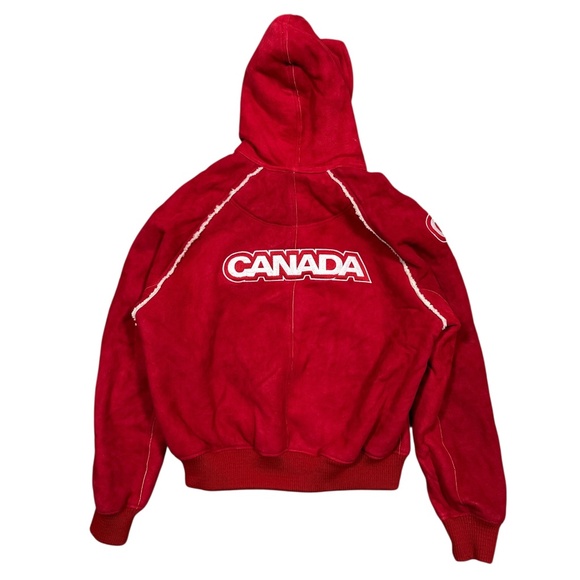 HBC Hudsons Bay 2006 Olympics Team Canada Shearling Sherpa Suede Jacket Mens XL - Picture 2 of 13